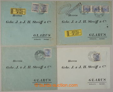 238590 - 1903-1906 LEVANT / comp. of 4 commercial letters sent to Swi