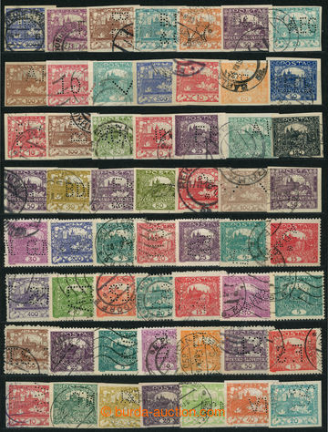 238610 - 1918 PARTIE / selection of 100 pcs of stamp. with perfins on