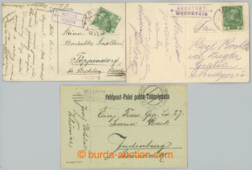 238634 - 1909-1914 CZECH LANDS / 3 entires: postal-agency Nesuchyň, 