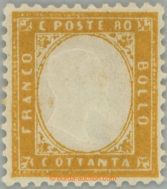 238636 - 1862 Sass.4c, Viktor Emanuel II. 80c, vzácná barva giallo 