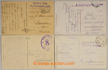 238644 - 1919 SELECTION of / 4 pcs of Ppc with postmarks Sokol útvar