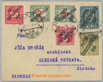 238659 - 1920 Ex-dopis vyfr. 6 zn. emise PČ 1919, převážně z emi