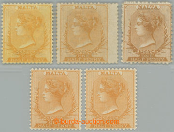 238662 - 1863-1884 SG.4-17, Viktorie ½P, sestava 3ks s průsvitkou C