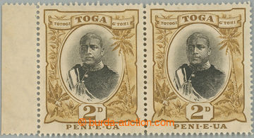 238731 - 1897 SG.40, 40 pt; Tonga / Toga, strip of 2 King George II.,