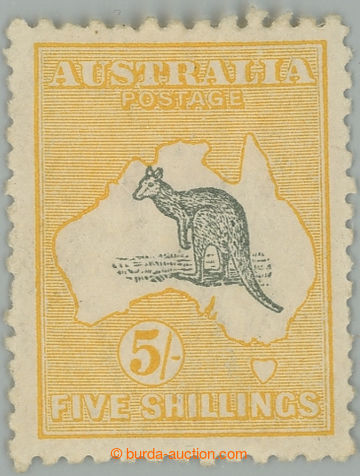 238734 - 1915 SG.42, Map / Kangaroo 5Sh grey and yellow, wmk Crown si