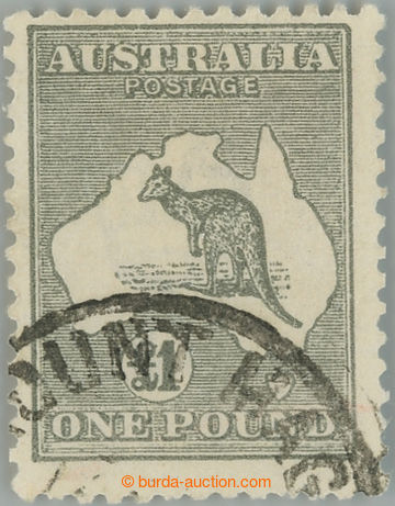 238738 - 1923 SG.75, Map / Kangaroo £1 grey, wmk Crown single, cance