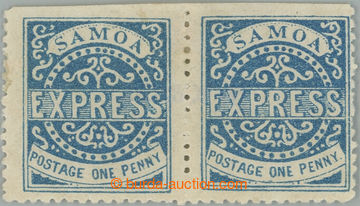 238739 - 1877 SG.1, EXPRESS 1P ultramarine, pair with upper margin; v