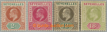 238757 - 1906 SG.60a, 62a, 63a, 65a; Edvard VII, 2C-18C, vše s DENTE