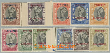 238792 - 1950 SG.15-25, známky Jaipur ¼A - 1R s přetiskem RAJASTHA