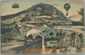 238825 - 1908 SLANÝ - colored single-view collage Slanská Hora in/a