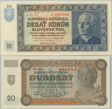 238955 - 1939, 1942 Ba.46b, 53b, comp. 2 pcs of bankovek: 10 Koruna 1