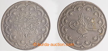 239008 - 1877 OSMANÉ - TURECKO / Abdul Hamid II. (1876-1909), 20 kur