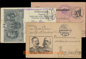 23911 - 1914 - 17 3ks prošlých FP lístků s přítisky Franze Jos