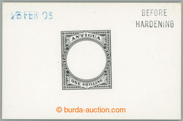 239129 - 1903 PLATE PROOF for SG.37, Coat of arms 1Sh; in black color