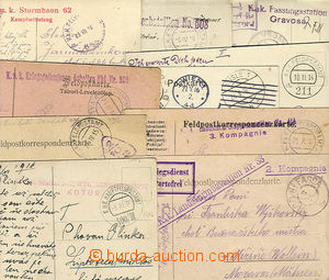 23913 - 1914 - 18 sestava 10 ks lístků a pohlednic s různými út
