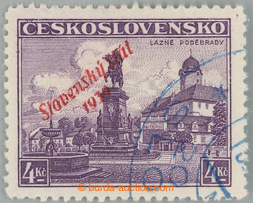 239239 - 1939 Sy.20 RE, Poděbrady 4CZK with RETUŠÍ overprint on/fo