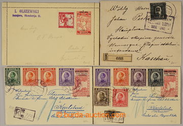 239268 - 1919-1921 SHS / selection of 3 overprint p.stat letter cards