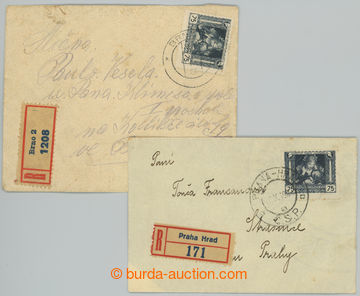 239290 - 1919 comp. 2 pcs of Reg letters franked with. for II. postal