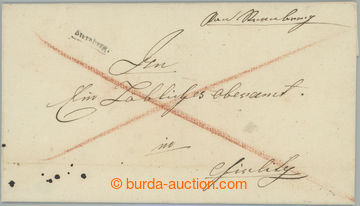 239303 - 1818 CZECH LANDS / folded cover of letter with black straigh