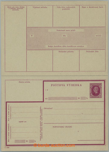 239335 - 1939 stationery CPV1, Un post. order card Hlinka 80h red wit