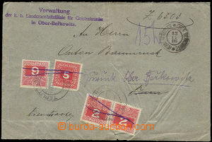 23934 - 1916 úřední nefrankovaný dopis odeslaný z Horních Beř