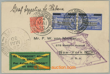 239353 - 1930 ZEPPELIN / SÜDAMERIKAFAHRT 1930/ karta z RECIFE do New