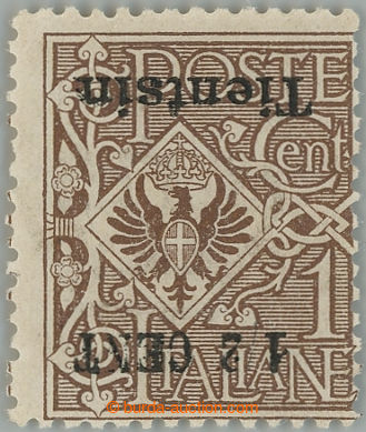 239373 - 1918 ČÍNA / TIENTSIN / Sass.15a, Znak 1C hnědá s PŘEVR�