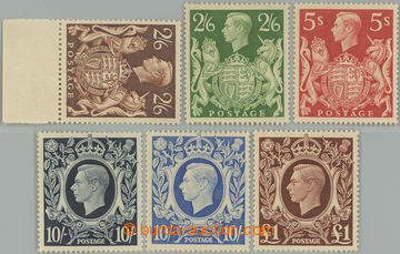 239404 - 1939-1948 SG.476-478c, Jiří VI. 2Sh6P - £1; svěží, kom