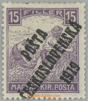 239477 -  Pof.100, Bílé číslice 15f fialová, IV. typ; nahoře op