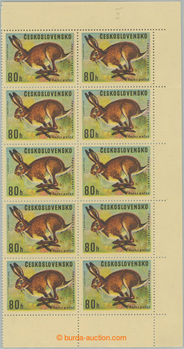 239561 - 1966 Pof.1570 ST, Hare 80h, R marginal bnd-of-10, 5x ST I. +