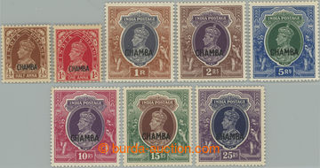 239563 - 1942-1947 SG.100-107, Indic George VI. ½A - 25R; overall fi