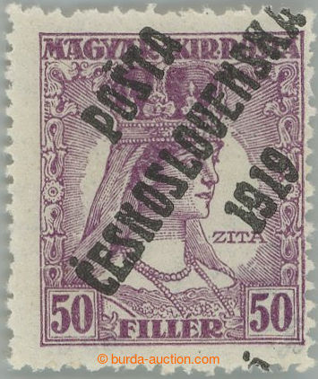239606 -  Pof.123, Zita 50f fialová, II. typ; po nálepce, zk. Gi, T