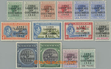 239626 - 1942 SG.162-175a, George VI. ½P - £1, additional printing 