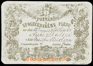 23964 - 1863 Ball invitation-card Česká Skalice, lithography gold 