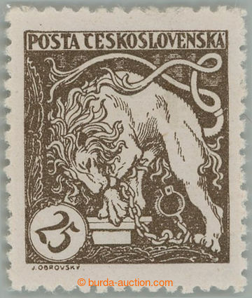 239644 -  Pof.28E, Lion Breaking its Chains 25h brown, line perforati