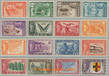 239650 - 1950, 1952 SG.171-185, 186, Jiří VI. - Motivy 2c - $5; kom