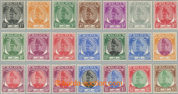 239652 - 1949-1955 SG.90-110, Sultán Hisamuddin - Palmy 1c - $5, kom