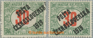 239728 -  Pof.139, Red numerals 30f green / red, comp. of 2 stamp. wi