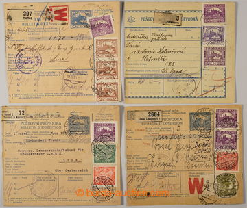 239744 - 1921 comp. 4 pcs of larger parts dispatch notes i.a. franked