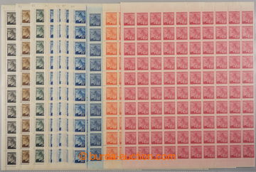 239765 - 1945 COUNTER SHEET / Linden Leaves, Pof.372-378, comp. 10 pc