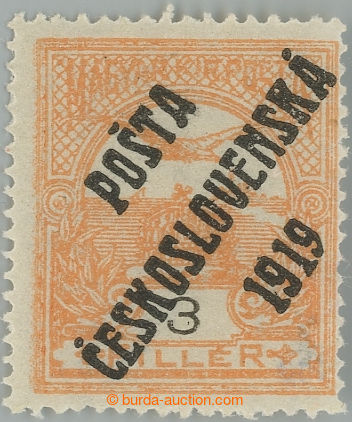 239773 -  Pof.91, 3f orange / black, overprint type I.; hinged, exp. 