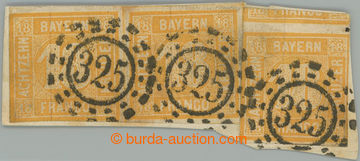 239780 - 1850 Mi.7, Znak 18Kr oranžově žlutá, vodorovná 2-páska