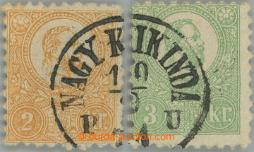 239820 - 1871 Mi.1, 2, FJ I. - kamenotisky 2K žlutá a 3K zelená; b