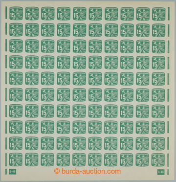 239838 - 1945 COUNTER SHEET / Pof.NV25, Newspaper stamp 15h green, wh