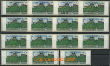 239883 - 2000 Pof.AT1, Veveří (castle), comp. 15 pcs of stamp. vari