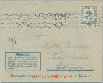 239901 - 1942 FIELD POST / postal stationery cover of Swedish field p