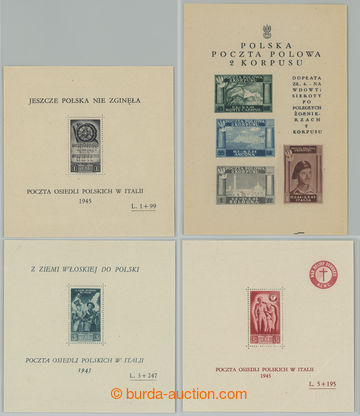 239903 - 1946 POLSKÁ LEGIE - CORPO POLACCO aršíky Sass.1 a 2-4, p