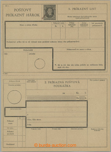 240011 - 1945 CPA2.3B, Hlinka 50h, ruční červený přetisk ČESKOS
