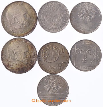 240015 - 1928-1970 ČSR II. / sestava 7ks pamětních Ag mincí: 10K�