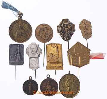 240025 - 1859-1934 SELECTION of / 11 pcs of badges and svátostek, co